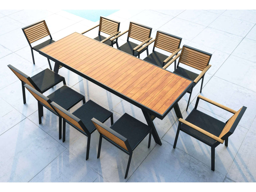 Záhradná jedálenská súprava Higold York pre 10 osôb, čierna