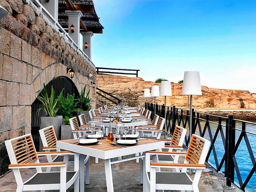 Záhradná jedálenská súprava Higold York pre 4 osoby, biela