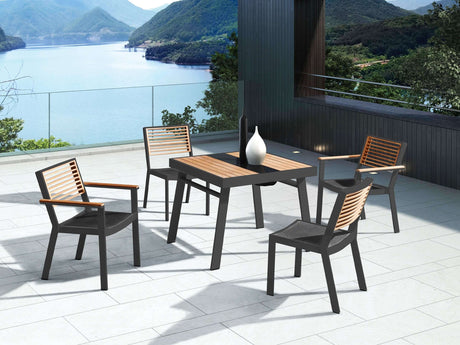 Záhradná jedálenská súprava Higold York pre 4 osoby, čierna