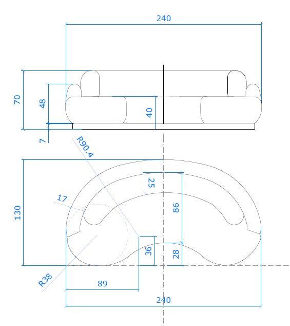 Vlnová pohovka vo výbere farieb