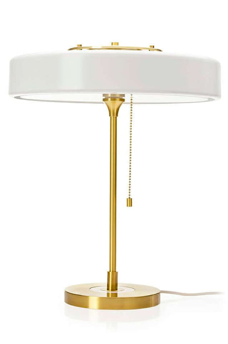 Stolová lampa Arte biela a zlatá – hliník, sklo