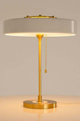 Stolová lampa Arte biela a zlatá – hliník, sklo