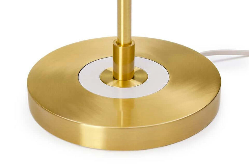 Stolová lampa Arte biela a zlatá – hliník, sklo