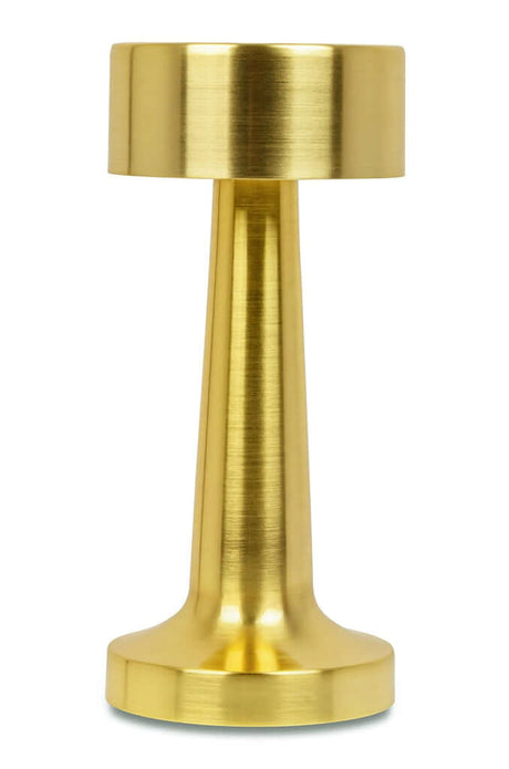 Stolová lampa Lee zlatá – vstavaná batéria, LED