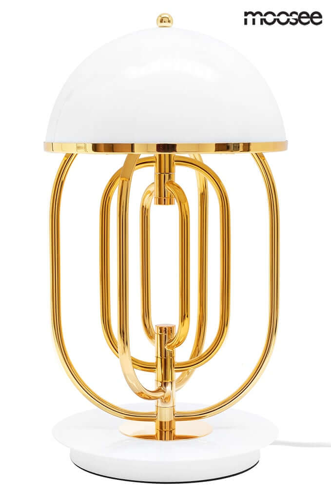 23. Stolová lampa Bottega zlatá / biela