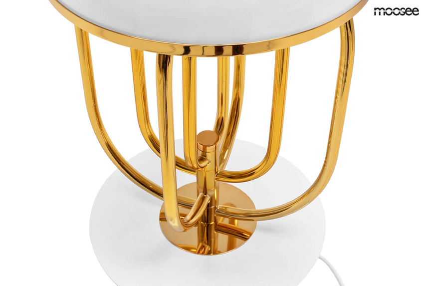 23. Stolová lampa Bottega zlatá / biela