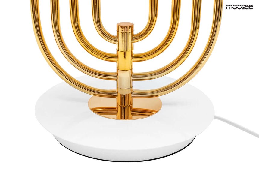 23. Stolová lampa Bottega zlatá / biela