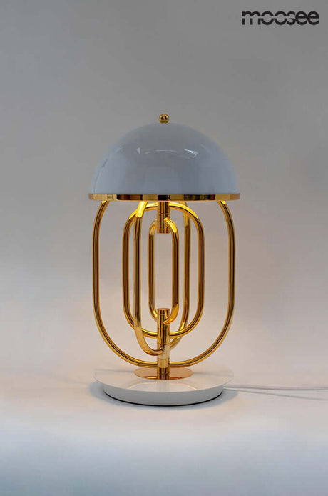 23. Stolová lampa Bottega zlatá / biela