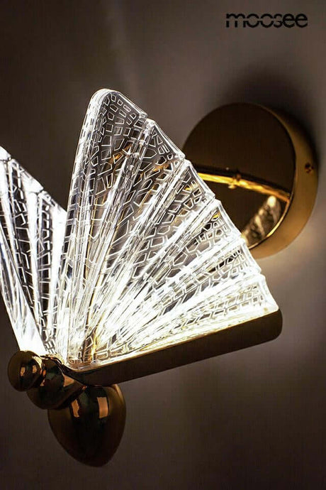 Nástenná lampa Butterfly S zlatá