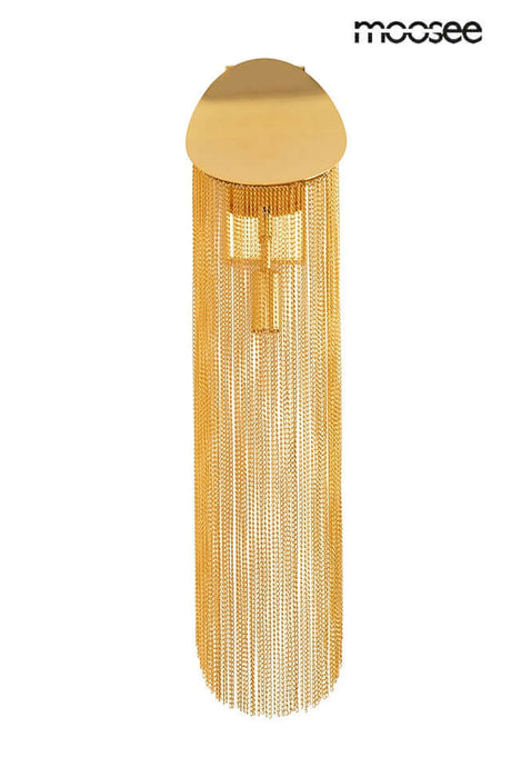 Nástenná lampa Lambada so zlatými retiazkami