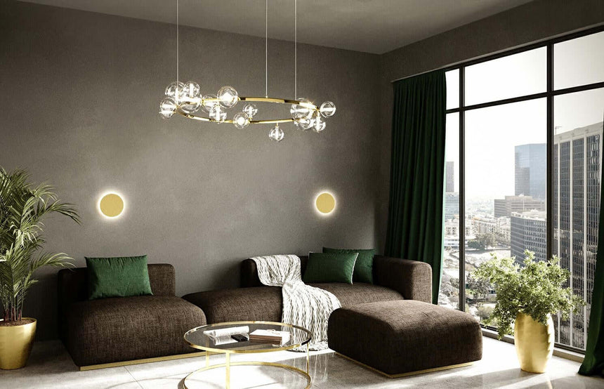 Nástenná lampa Shadow Sun 25 zlatá