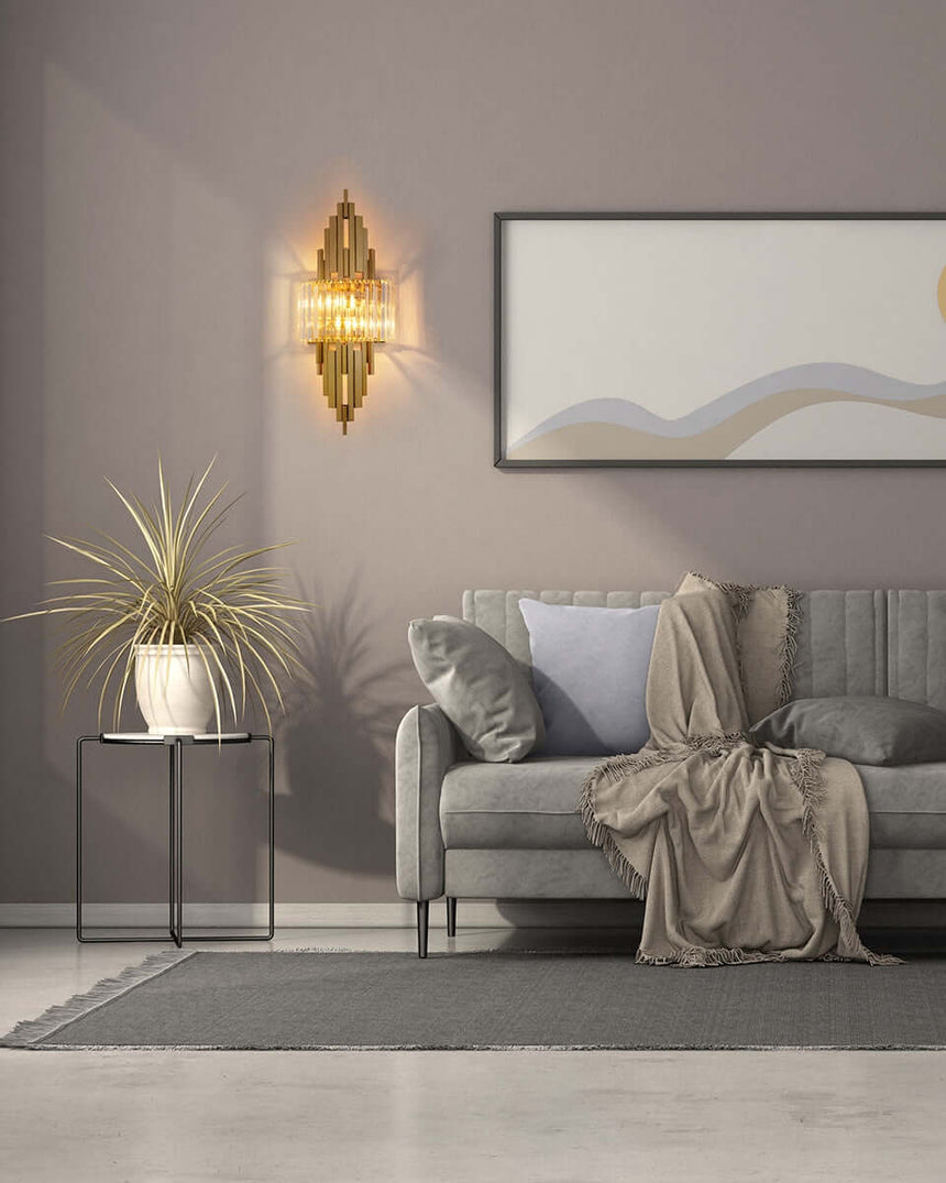 Nástenná lampa Towers zlatá