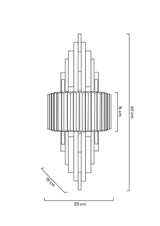 Nástenná lampa Towers zlatá