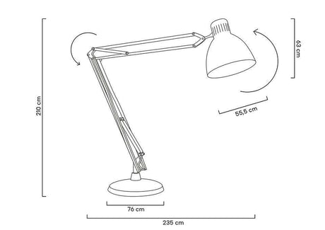 Obrovská stojaca lampa čierna – kovová