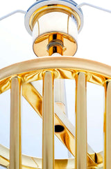 Stojaca lampa Holmes zlatá s čiernym tienidlom – kovová