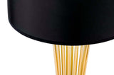 Stojaca lampa Holmes zlatá s čiernym tienidlom – kovová