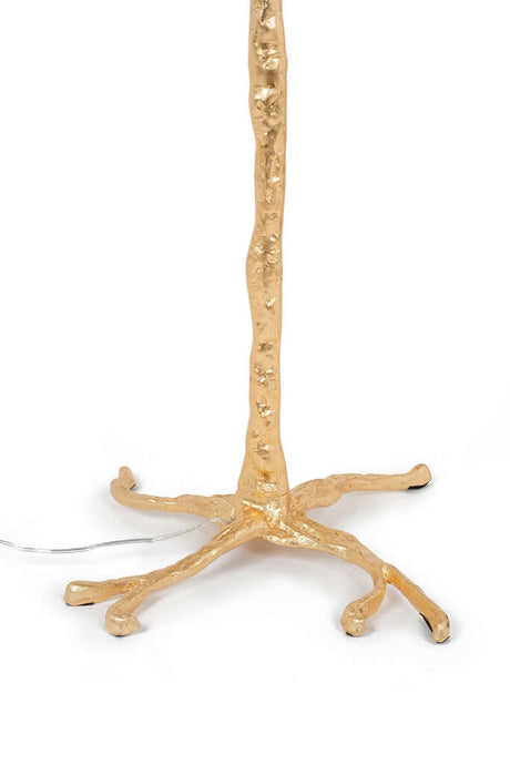 Stojacia lampa Tiffany 175 ružovo-medená / s prírodným perím