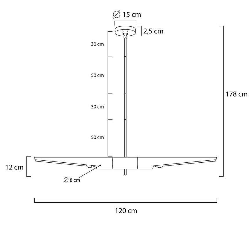Závesná lampa Apollo 1 čierna - brúsené zlato