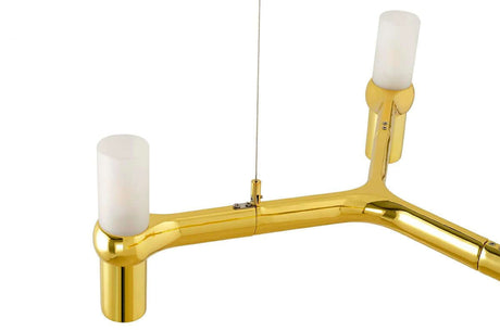 Závesná lampa Atomic Long v zlatej farbe