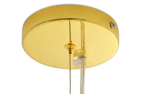 Závesná lampa Atomic Long v zlatej farbe