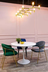 Závesná lampa Atomic Long v zlatej farbe