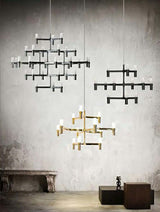 Závesná lampa Atomic zlatá