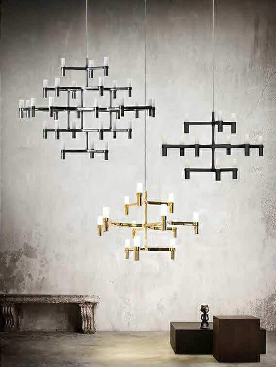 Závesná lampa Atomic zlatá