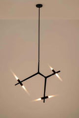 Závesná lampa Candelabru 6 čierna – hliník, sklo