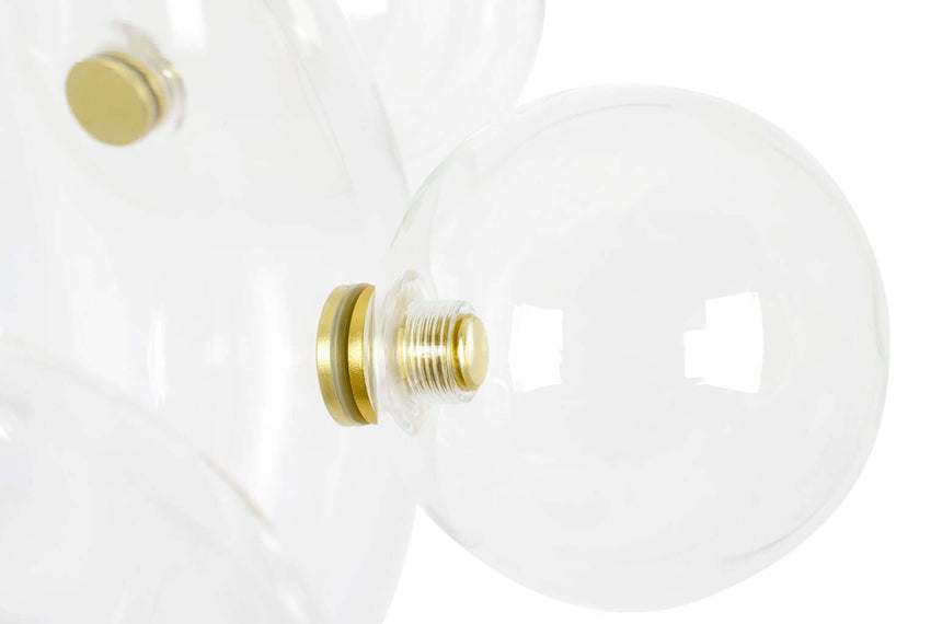 Závesná lampa Capri Line 7 zlatá – 420 LED, hliník, sklo