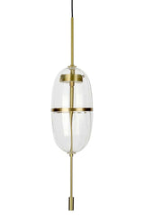 Závesná lampa Chaplin 200 medená – LED, sklo