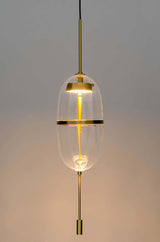 Závesná lampa Chaplin 200 medená – LED, sklo