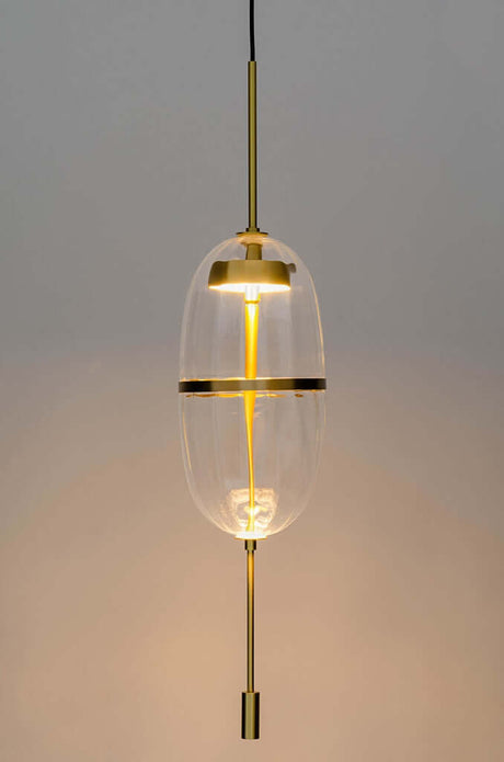 Závesná lampa Chaplin 200 medená – LED, sklo