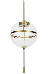 Závesná lampa Chaplin 300 medená – LED, sklo