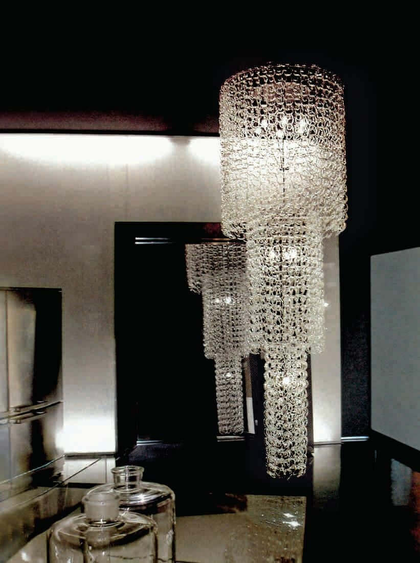 Závesná lampa Clp-S6 – sklo, uhlíková oceľ