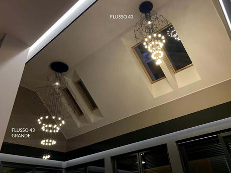 Závesná lampa Flusso 43 Grande čierna