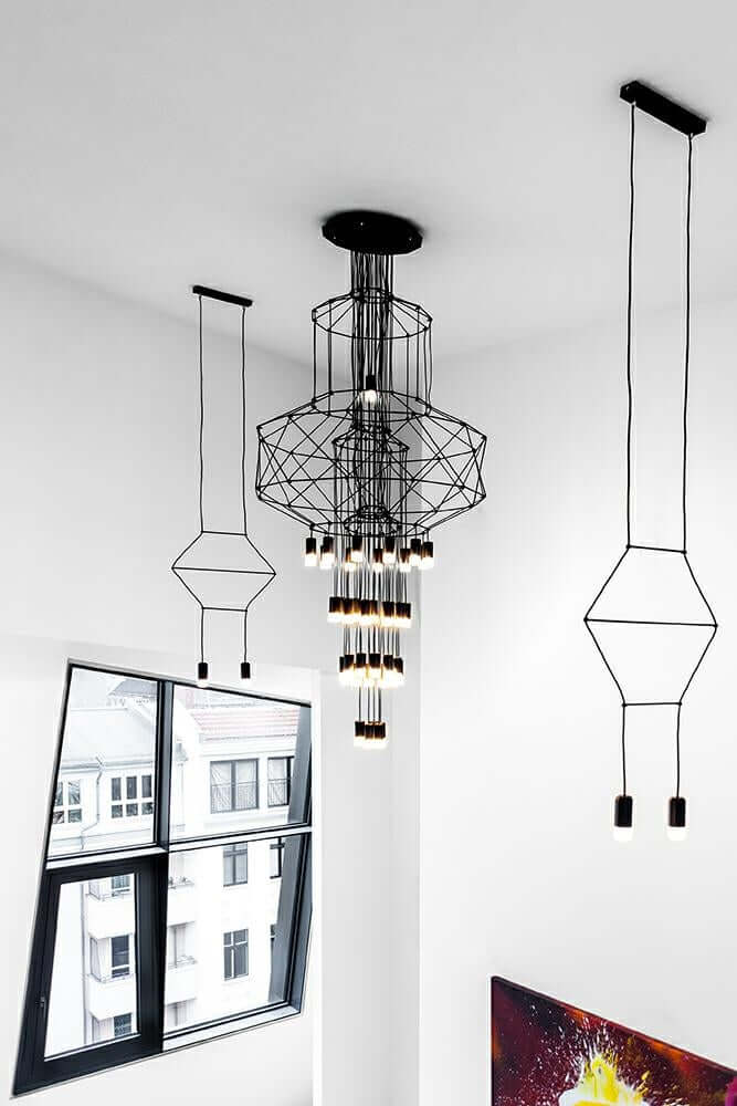 Závesná lampa Flusso 43 čierna