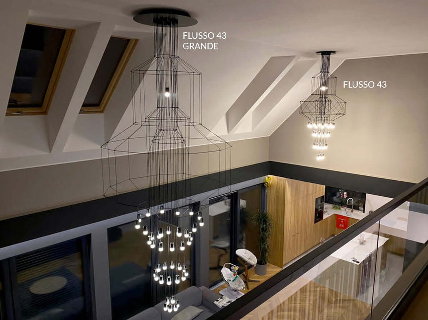 Závesná lampa Flusso 43 čierna