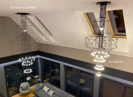 Závesná lampa Flusso 43 čierna