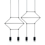 Čierna závesná lampa Flusso Line 4