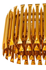 Závesná lampa Galliano Long tmavo zlatá – hliník, uhlíková oceľ