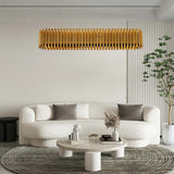 Závesná lampa Galliano Long tmavo zlatá – hliník, uhlíková oceľ