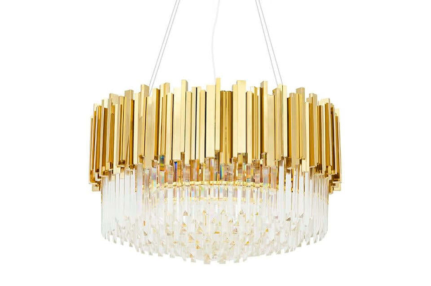 Závesná lampa Imperial Gold 60 – oceľ, krištáľ