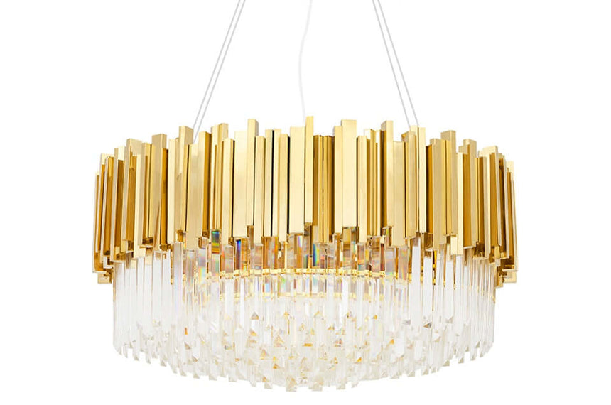 Závesná lampa Imperial Gold 80 – oceľ, krištáľ