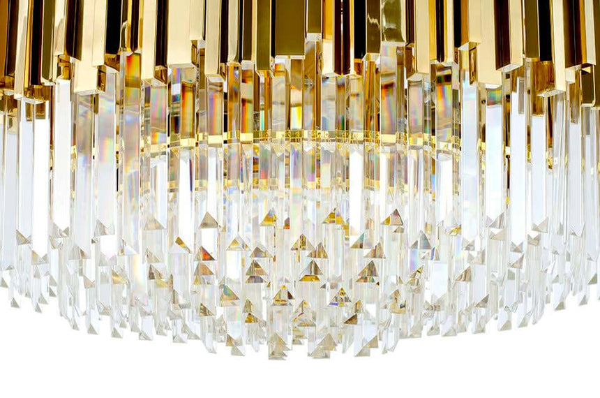 Závesná lampa Imperial Gold 80 – oceľ, krištáľ