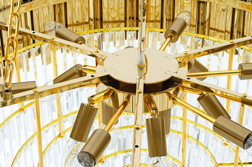 Závesná lampa Imperial Gold 80 – oceľ, krištáľ