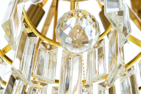 Závesná lampa Imperial Gold 80 – oceľ, krištáľ
