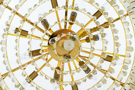 Závesná lampa Imperial Gold 80 – oceľ, krištáľ