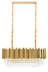 Závesná lampa Imperial Long Gold 90 – oceľ, krištáľ