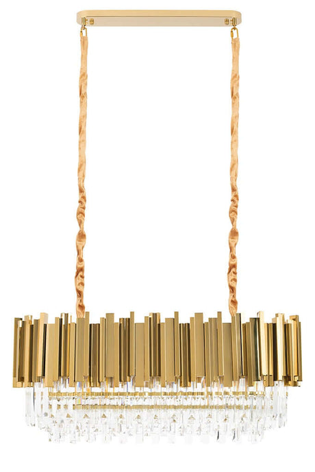 Závesná lampa Imperial Long Gold 90 – oceľ, krištáľ