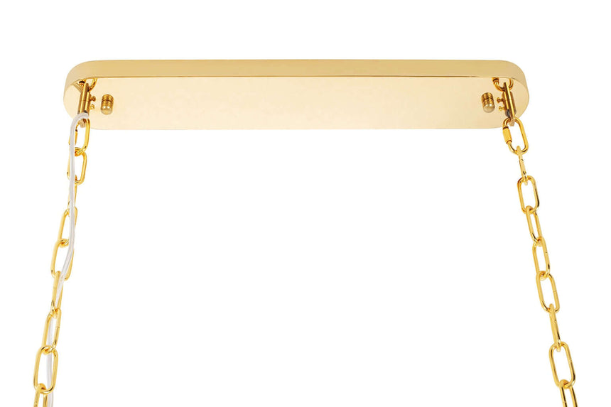 Závesná lampa Imperial Long Gold 90 – oceľ, krištáľ
